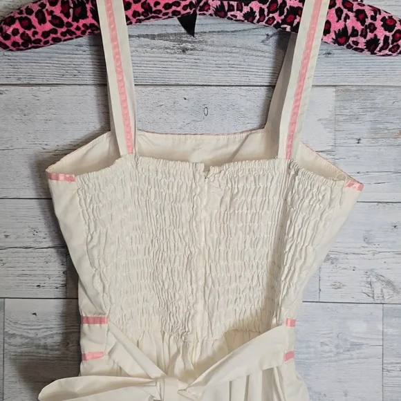 Vintage 1970's Candi Jones California White Pink Prairie Dress - Picture 6 of 11